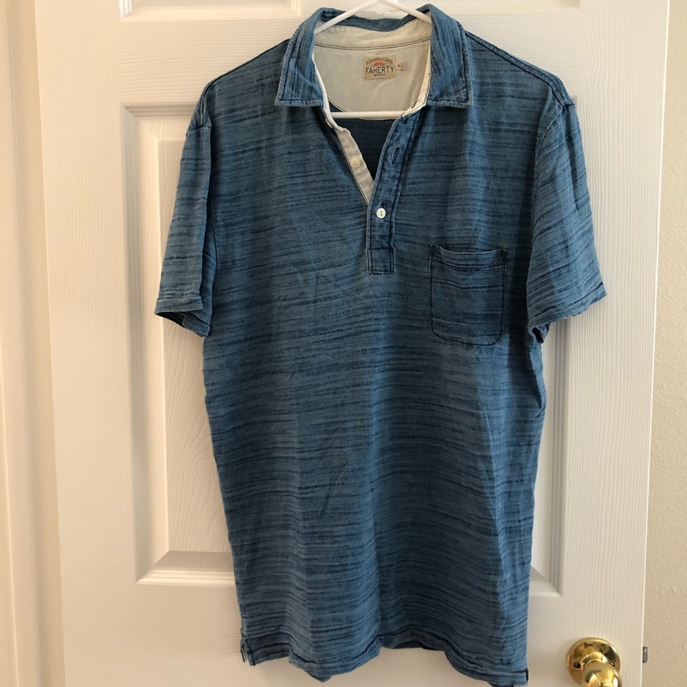 Faherty brand Mens polo shirt Size M